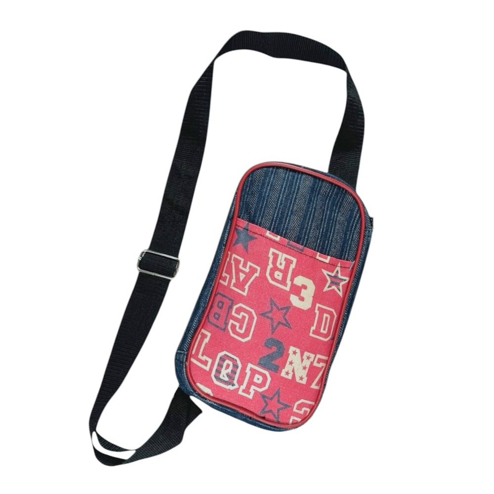 Japanese Y2K Star Red Denim Crossbody Sling Bag